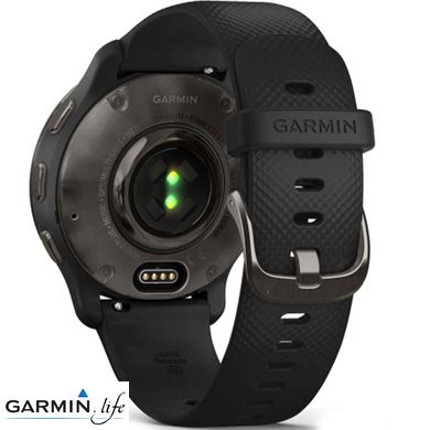 Смарт-годинник Garmin Venu 2 Plus Slate Stainless Steel Bezel with Black Case and Silicone Band 010-02496-11