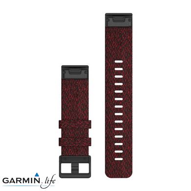 Ремінець Garmin для Fenix 6 22mm QuickFit Heathered Red Nylon bands