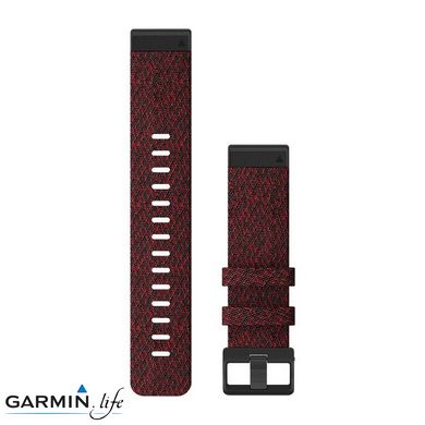 Ремінець Garmin для Fenix 6 22mm QuickFit Heathered Red Nylon bands