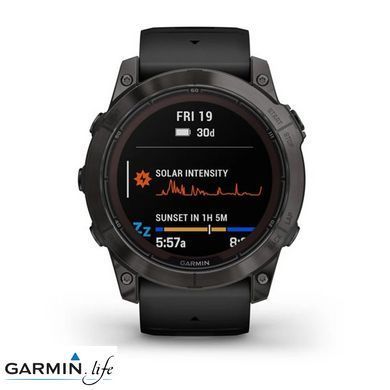 Смарт-часы Garmin Fenix ​​7X Pro Sapphire Solar Carbon G. DLC Tit. with Black Band