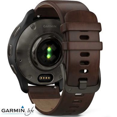 Смарт-годинник Garmin Venu 2 Plus Slate S. Steel Bezel W. Slate Case And B. Leather Band
