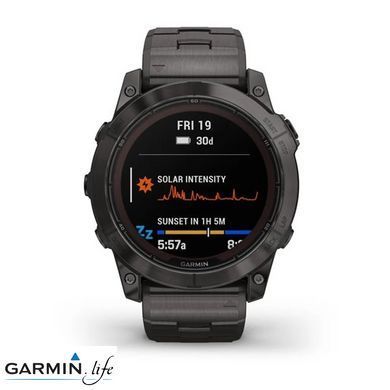 Смарт-часы Garmin Fenix ​​7X Pro Sapphire Solar Carbon G. DLC Tit. with Vented Tit. Bracelet