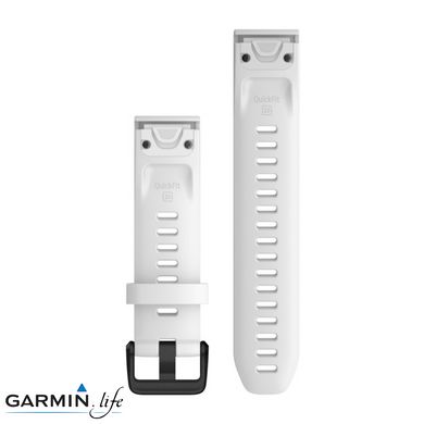 Ремінець Garmin для Fenix 6s 20mm QuickFit White Silicone with Black