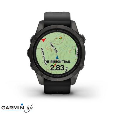 Смарт-годинник Garmin Epix Pro Gen 2 Sapphire 42mm Carbon G. DLC Ti. with Black Band