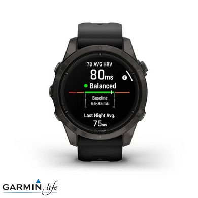 Смарт-годинник Garmin Epix Pro Gen 2 Sapphire 42mm Carbon G. DLC Ti. with Black Band