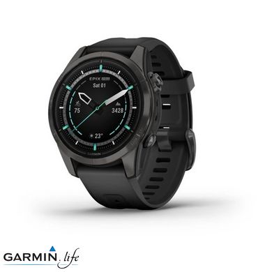 Смарт-годинник Garmin Epix Pro Gen 2 Sapphire 42mm Carbon G. DLC Ti. with Black Band