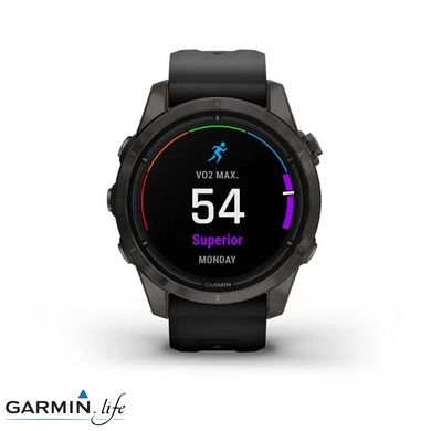 Смарт-годинник Garmin Epix Pro Gen 2 Sapphire 42mm Carbon G. DLC Ti. with Black Band