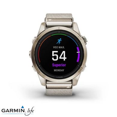 Смарт-годинник Garmin Epix Pro Gen 2 Sapphire 42mm Soft Gold w. Cream H. Nylon Band