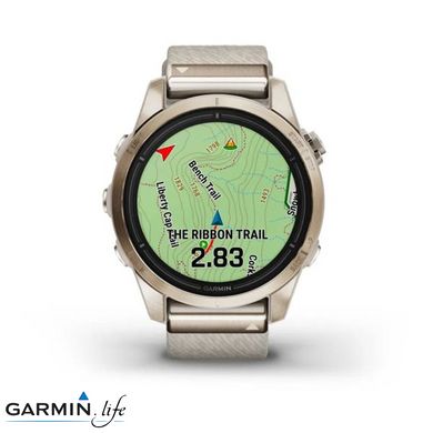 Смарт-годинник Garmin Epix Pro Gen 2 Sapphire 42mm Soft Gold w. Cream H. Nylon Band