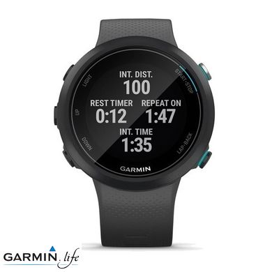 Смарт-годинник Garmin Swim 2 Slate з чорним ремінцем