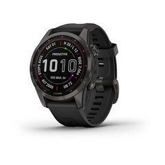 Смарт-часы Garmin Fenix 7S Sapphire Solar Carbon G. DLC Titanium w. Black Band