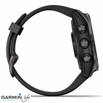 Смарт-часы Garmin Fenix 7S Sapphire Solar Carbon G. DLC Titanium w. Black Band
