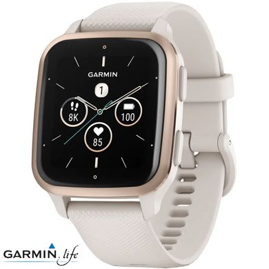 Смарт-годинник Garmin Venu Sq 2 – Music Edition Peach Gold Al. Bezel w. Ivory Case and S. Band