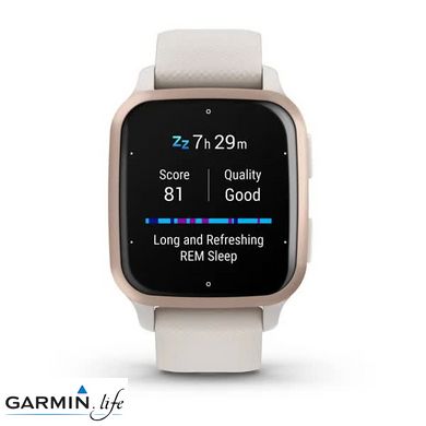 Смарт-годинник Garmin Venu Sq 2 – Music Edition Peach Gold Al. Bezel w. Ivory Case and S. Band