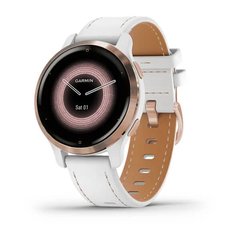 Смарт-годинник Garmin Venu 2S Rose Gold with White Leather Band