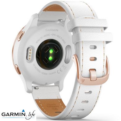 Смарт-годинник Garmin Venu 2S Rose Gold with White Leather Band