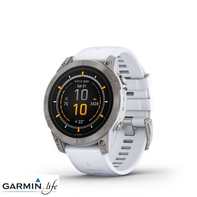 Смарт-годинник Garmin Epix Pro Gen 2 Sapphire 47mm Titanium w. Whitestone Band