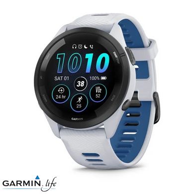 Смарт-годинник Garmin Forerunner 265 Black Bezel w. Whitestone Case and Whitestone/Tidal Blue S. Band