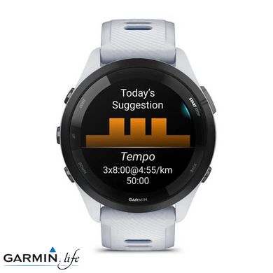 Смарт-годинник Garmin Forerunner 265 Black Bezel w. Whitestone Case and Whitestone/Tidal Blue S. Band