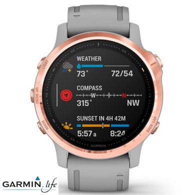 Спортивний годинник Garmin Fenix 6S Rose Gold-tone with Powder Gray Band 010-02159-21