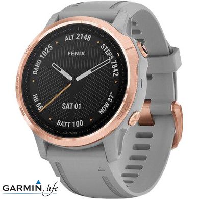 Спортивний годинник Garmin Fenix 6S Rose Gold-tone with Powder Gray Band 010-02159-21