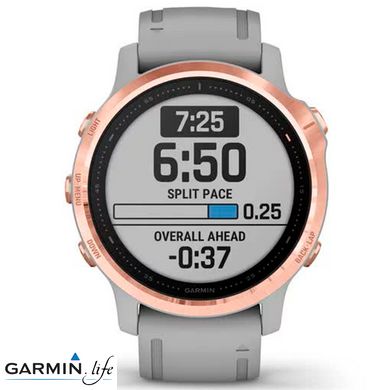 Спортивний годинник Garmin Fenix 6S Rose Gold-tone with Powder Gray Band 010-02159-21