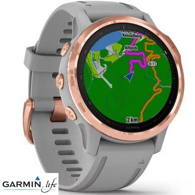 Спортивний годинник Garmin Fenix 6S Rose Gold-tone with Powder Gray Band 010-02159-21