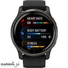 Смарт-годинник Garmin Venu 2 Slate Stainless Steel Bezel with Black Case and Silicone Band