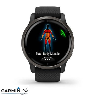 Смарт-годинник Garmin Venu 2 Slate Stainless Steel Bezel with Black Case and Silicone Band