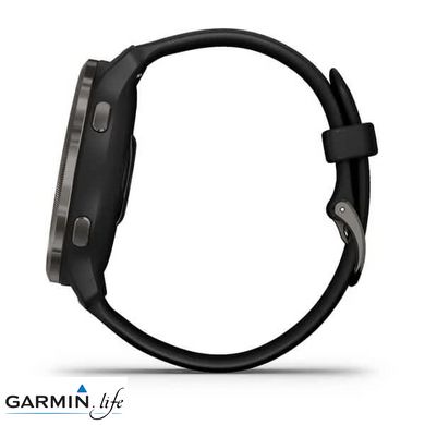 Смарт-годинник Garmin Venu 2 Slate Stainless Steel Bezel with Black Case and Silicone Band