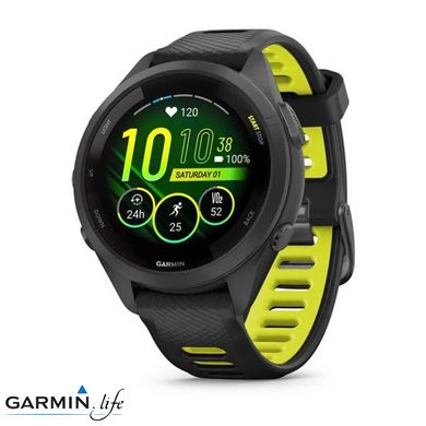 Смарт-годинник Garmin Forerunner 265S Black Bezel and Case w. Black/Amp Yellow S. Band