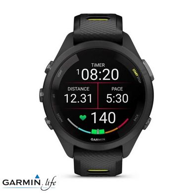 Смарт-годинник Garmin Forerunner 265S Black Bezel and Case w. Black/Amp Yellow S. Band