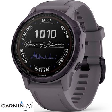 Спортивний годинник Garmin Fenix 6S Pro Solar Edition Amethyst Steel with Shale Gray Band 010-02409-15