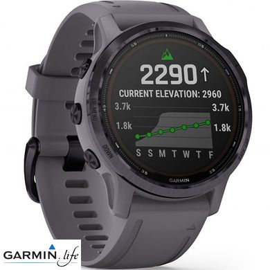 Спортивний годинник Garmin Fenix 6S Pro Solar Edition Amethyst Steel with Shale Gray Band 010-02409-15