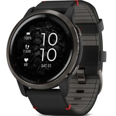 Смарт-годинник Garmin Venu 2 Slate with Black Leather Band