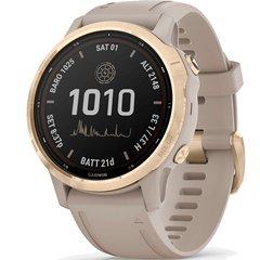 Спортивний годинник Garmin Fenix 6S Pro Solar Edition Light gold with light sand band 010-02409-11