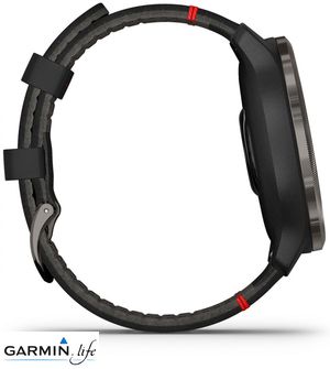 Смарт-годинник Garmin Venu 2 Slate with Black Leather Band