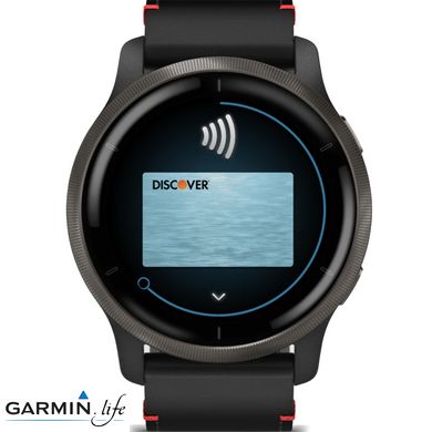 Смарт-годинник Garmin Venu 2 Slate with Black Leather Band