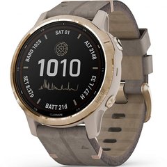 Спортивний годинник Garmin Fenix 6S Pro Solar Edition Light gold with shale grey suede band 010-02409-26