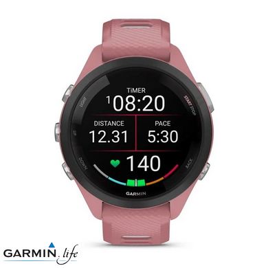 Смарт-годинник Garmin Forerunner 265S Black Bezel w. Light Pink Case and Light Pink/Whitestone S. Band