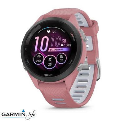 Смарт-годинник Garmin Forerunner 265S Black Bezel w. Light Pink Case and Light Pink/Whitestone S. Band