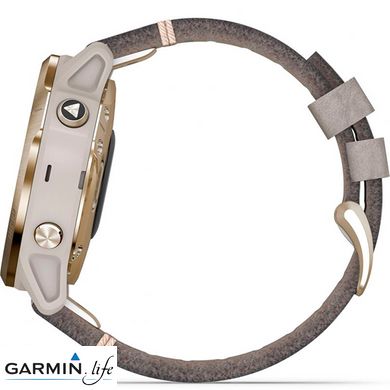 Спортивний годинник Garmin Fenix 6S Pro Solar Edition Light gold with shale grey suede band 010-02409-26