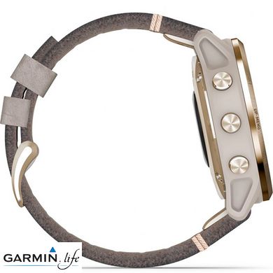 Спортивний годинник Garmin Fenix 6S Pro Solar Edition Light gold with shale grey suede band 010-02409-26